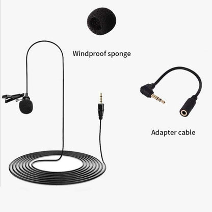HRIDZ 6M 3.5mm Jack Clip-on Lavalier Lapel Microphone for iPhone Android DSLR Cameras