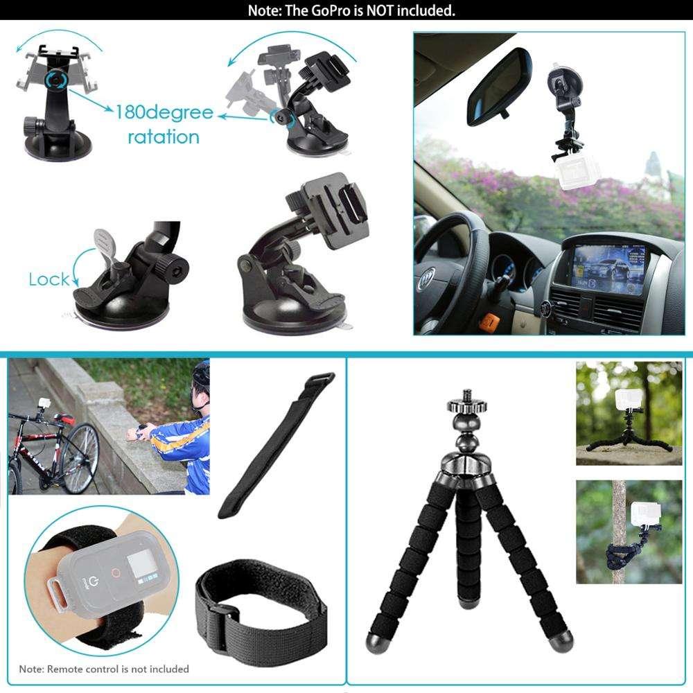 Action camera accessories GoPro Accessories Set for Go Pro Hero 10 9 8 Max7 6 5 4 Black Mount