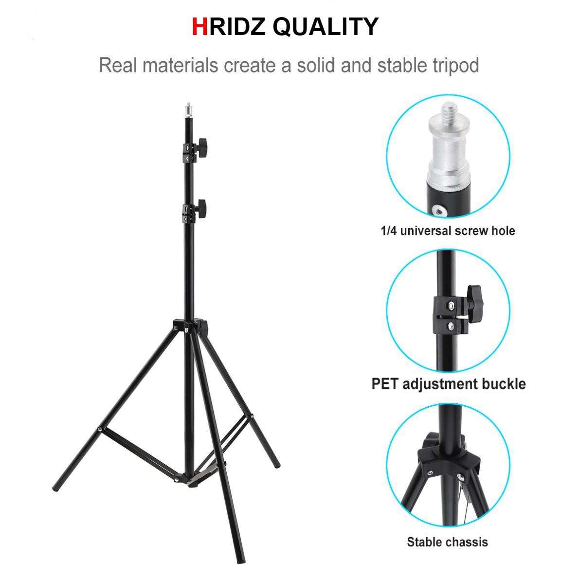 Hridz 210CM Photography Studio Adjustable Light Stand Photo Tripod with 1/4 Screw Head for Flash Umbrellas Reflector Lighting