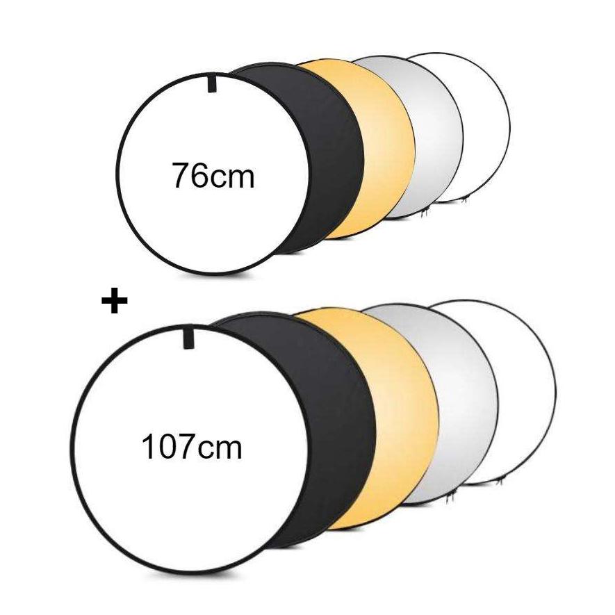 Hridz 5 in 1 Multi-Disc Collapsible Reflector-Silver Gold White Black