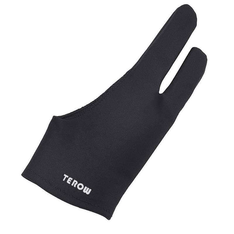Terow Artist Glove for Drawing Tablet 2 finger Anti-Fouling Both for Right And Left Hand