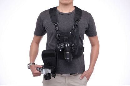 Nicama Dual Multi Camera Carrier Chest Harness Vest with Mounting Hubs