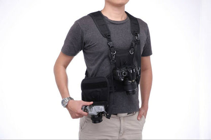 Nicama Dual Multi Camera Carrier Chest Harness Vest with Mounting Hubs