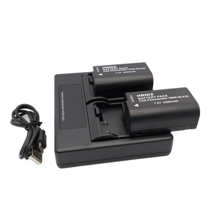 Hridz BLK22 Battery & Dual Charger Set for Panasonic Lumix DC-S5, GH6, GH5, and GH5S