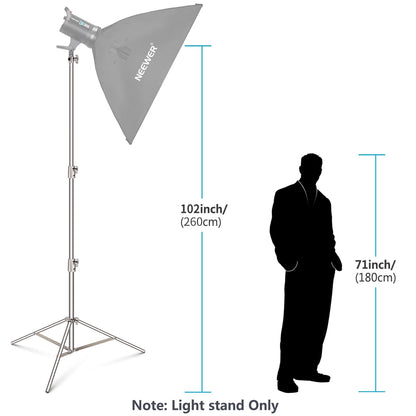 Stainless Steel 260 cm Heavy Duty Light Stand for Studio Softbox Bowen Lights Photography