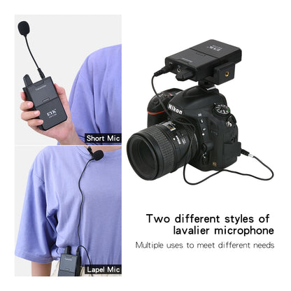 EYK UHF Wireless Lavalier Microphone Real-Time Monitor for Camera DSLR Camcorder Smartphones