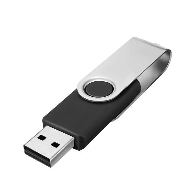 Black 64G Rotating USB Flash Drive High-Speed Portable for Computer