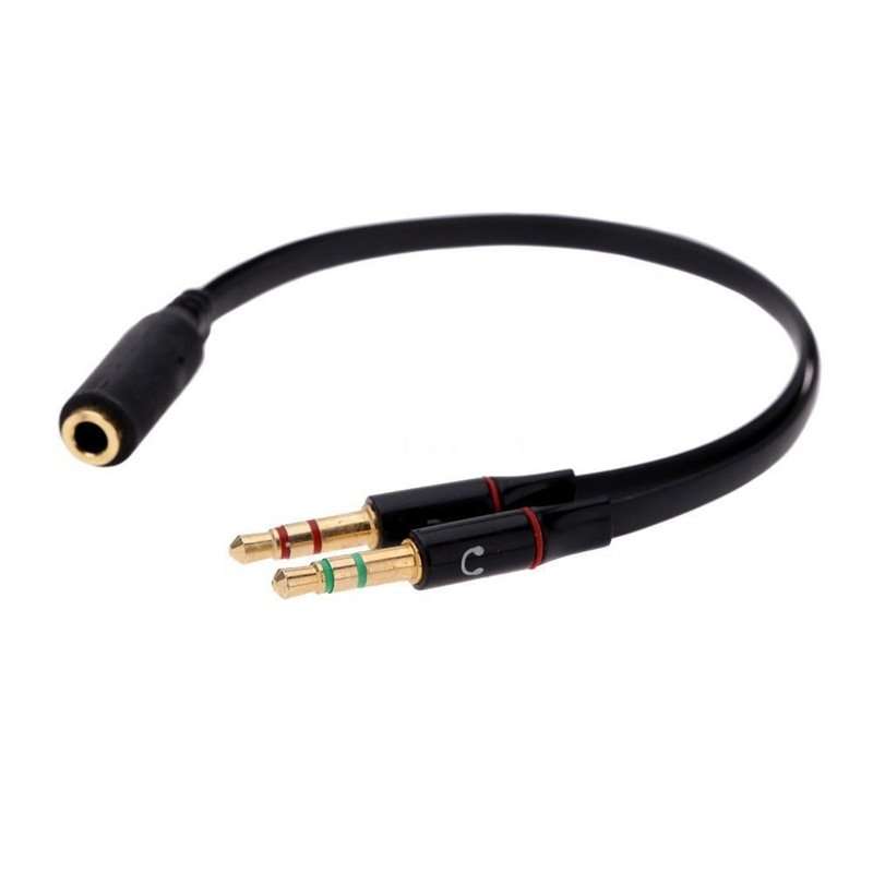 HOT Black 3.5mm Jack Y Splitter 2 Male to 1 Female Headphone Adapter cable