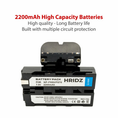 HRIDZ 100W Indoor-Outdoor LED Video Light Bi-color with NPF550 2*Batteries & Dual Charger