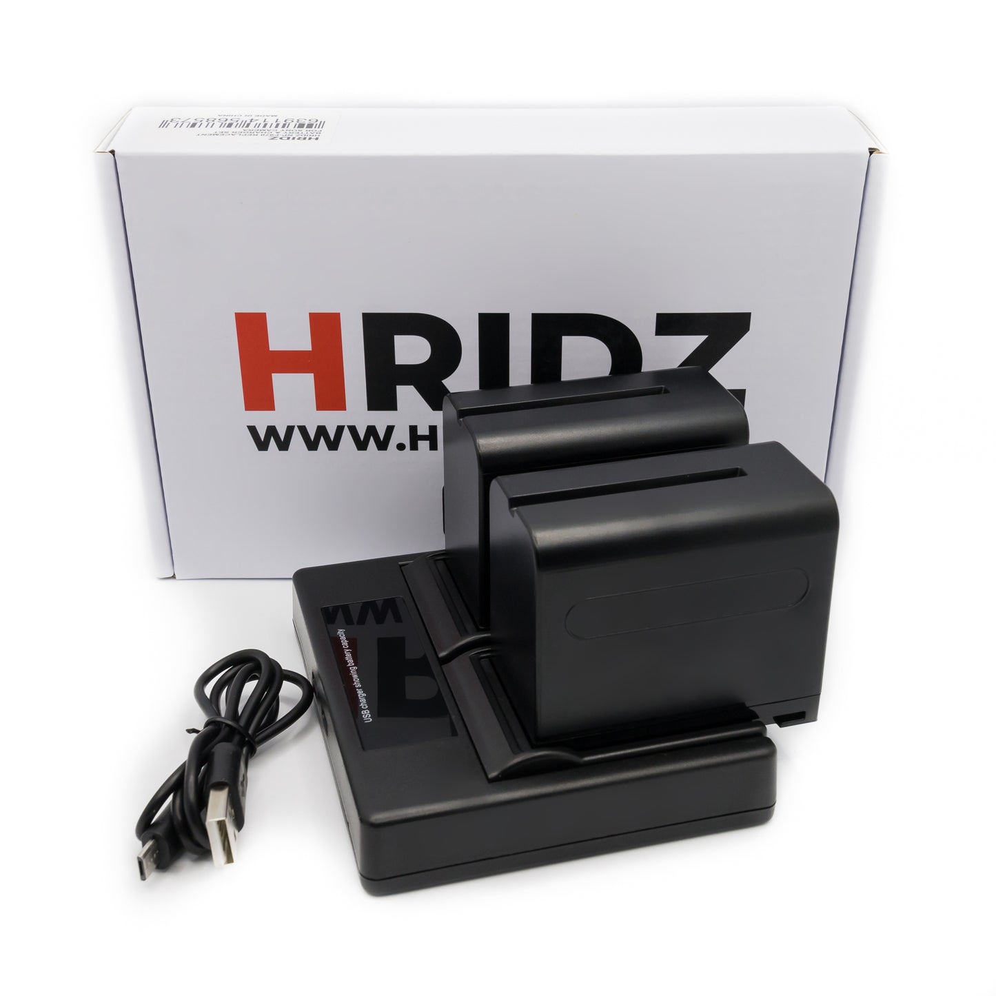 HRIDZ Combo Pack 6600mAh NP-F970 Batteries and Charger set replaces Sony NP-F battery