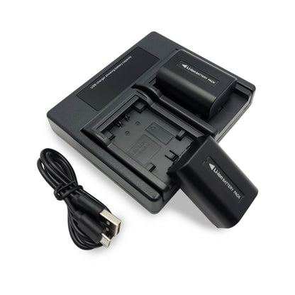 Hridz NP-FV50 Lithium-Ion Battery 2-Pack Bundle with Dual Charger for Sony