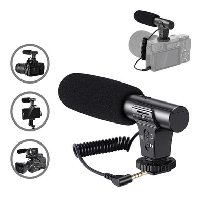 HRIDZ KTG-1 Video Recording Microphone with Spring Cable Plug and Play Mic