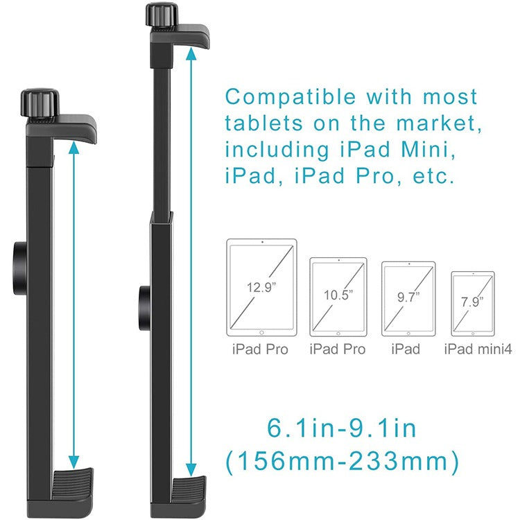 Hridz 16 to 23.5cm ABS Plastic Adjustable Holder Mount Stand for Tablet and iPad
