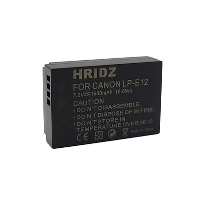 Hridz 2-Pack LP-E12 Batteries 1500mAh and Smart LCD Charger for Canon EOS M