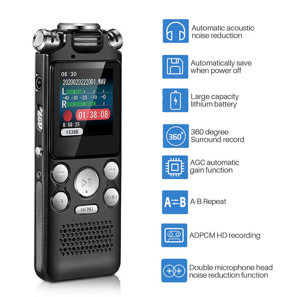 Hridz Digital Voice Recorder 32GB Professional Voice Activated