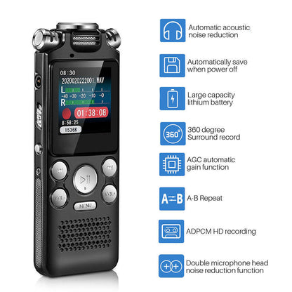 Hridz Digital Voice Recorder 32GB Professional Voice Activated