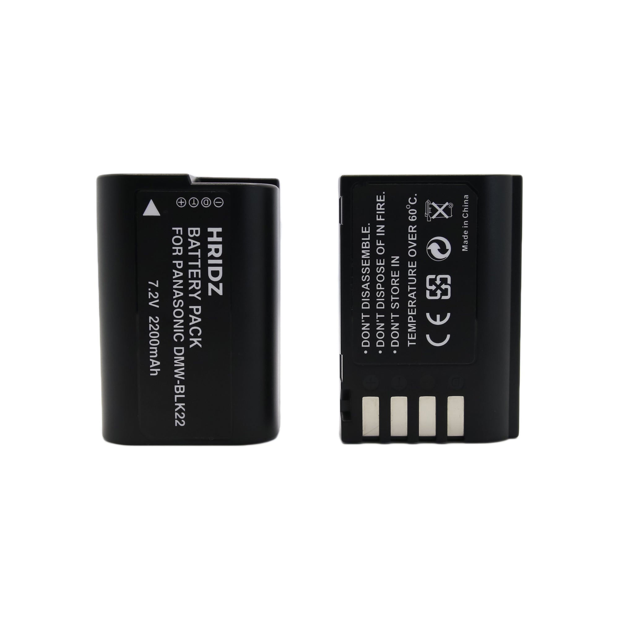 Hridz BLK22 2*Battery 1*Dual Charger for Panasonic DMW-BLK22 LUMIX DSLR Camera GH5s S9 G9