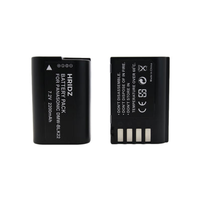 Hridz BLK22 Batteries & Charger Set for Panasonic Lumix G9 S5 GH6 GH5 GH5s & BLF19
