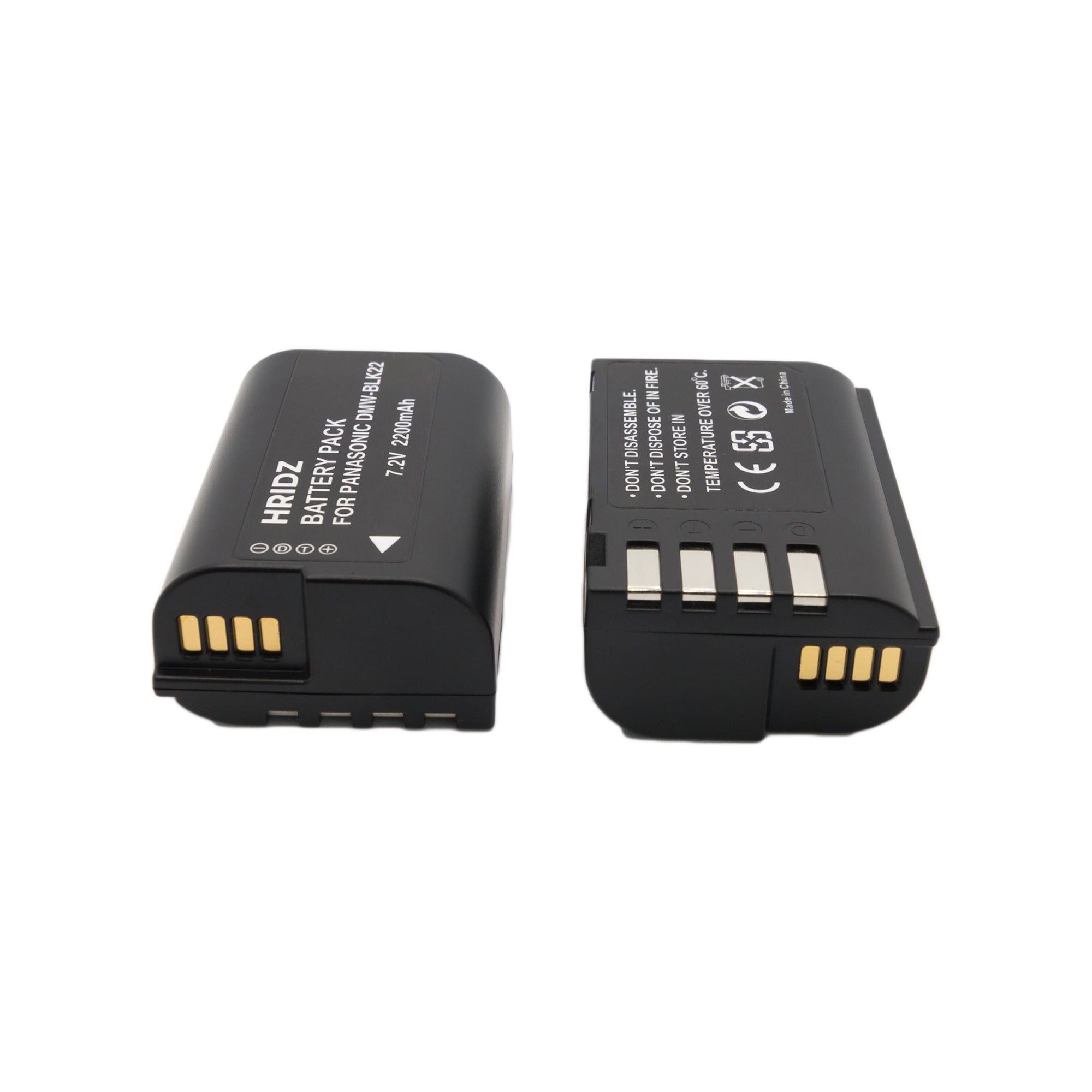 Hridz BLK22 Batteries & Charger Set for Panasonic Lumix G9 S5 GH6 GH5 GH5s & BLF19