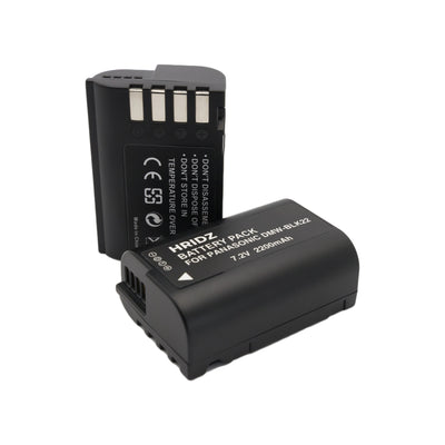 Hridz BLK22 Batteries & Charger Set for Panasonic Lumix G9 S5 GH6 GH5 GH5s & BLF19