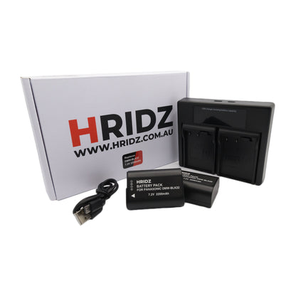 Hridz BLK22 Battery & Dual Charger Set for Panasonic Lumix DC-S5, GH6, GH5, and GH5S