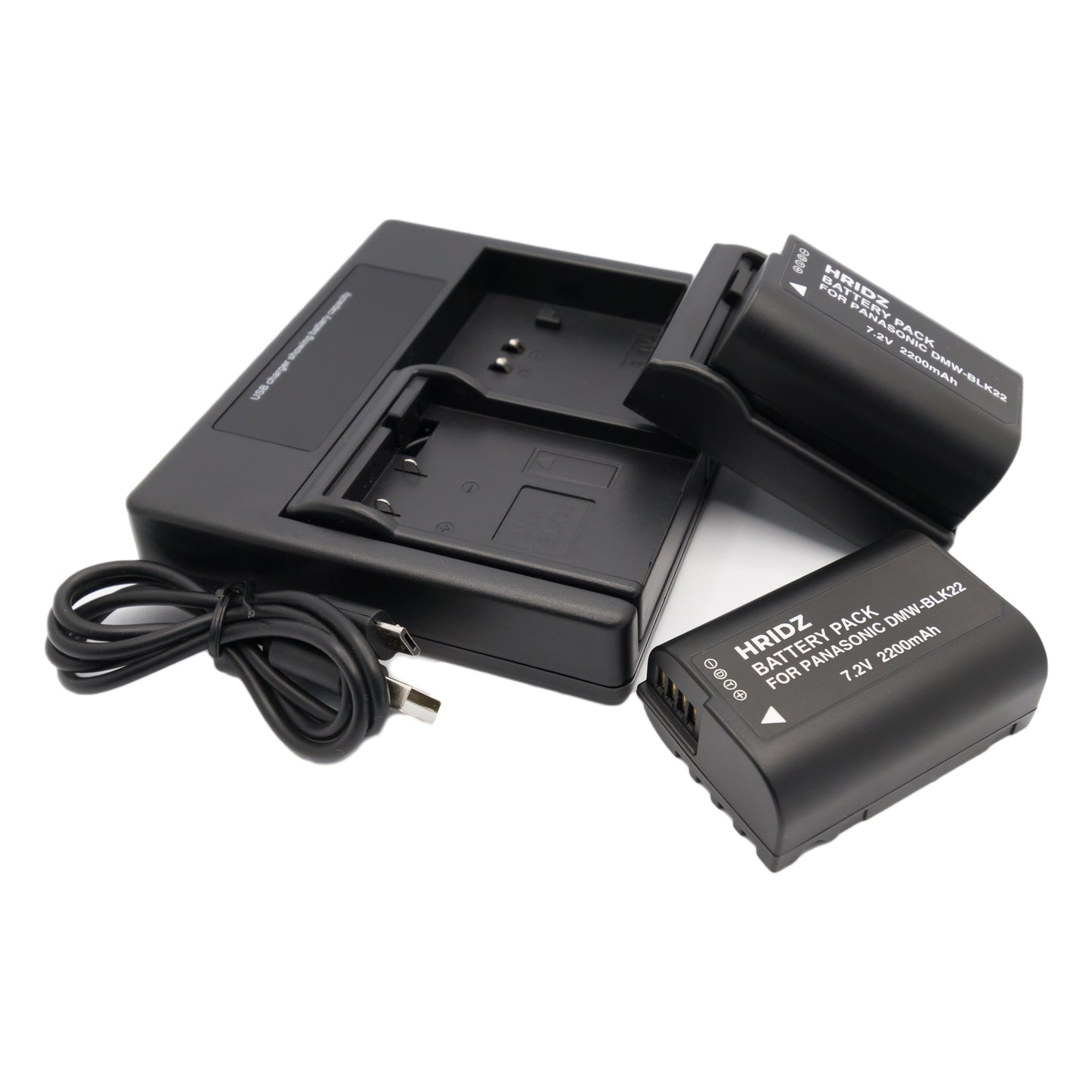 Hridz BLK22 Battery & Dual Charger Set for Panasonic Lumix DC-S5, GH6, GH5, and GH5S