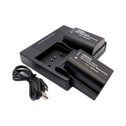 Hridz BLK22 Battery & Dual Charger Set for Panasonic Lumix DC-S5, GH6, GH5, and GH5S