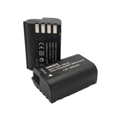 Hridz BLK22 Battery and Dual charger for Panasonic DMW-BLK22 LUMIX DSLR