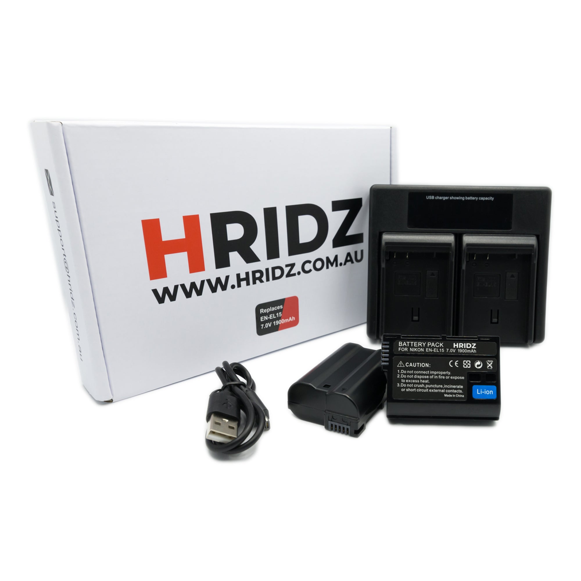 Hridz EN-EL15 Battery Pack for Nikon Z8 Z6 Z7 D780 D500 D600 D610 D750 D800 D810 D850 Z5