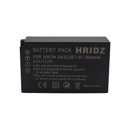 Hridz EN-EL20 Battery (2 pack) and Dual USB Charger for Nikon EN-EL20 EL20A
