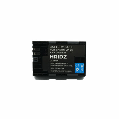 HRIDZ LP-E6 2 Batteries and 1 Dual Charger for Canon LP-E6n LP E6 Battery