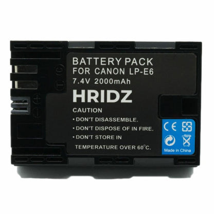 HRIDZ LP-E6 Battery for Canon EOS EOS 5D 6D 7D 80D 70D 60D 60Da