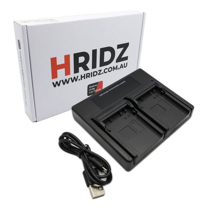 HRIDZ LP-E6 Dual Battery Charger For Canon 5D Mark II III IV,5Ds,6D,7D,60D,70D,80D,E6N