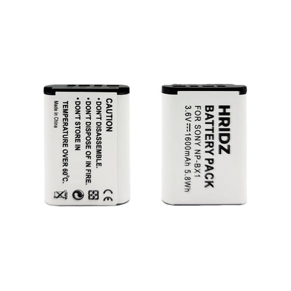 Hridz 2pcs 1600mAh NP-BX1 Battery with LCD Dual Charger for Sony RX100