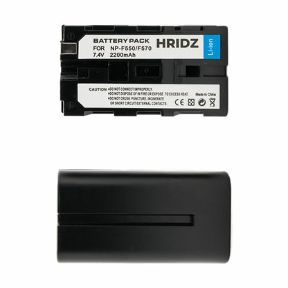 Hridz-NP-F550 Batteries & Charger Set Compatible with Sony NPF 550 970 series