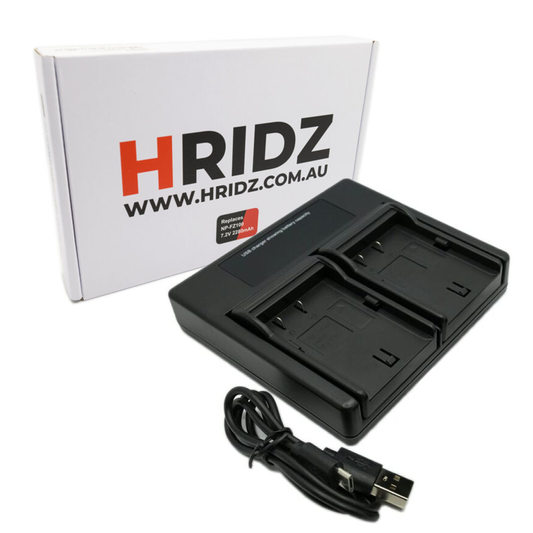 Hridz NP-FZ100 Dual Charger Pack for Sony FZ100 A9 9R A9R A9S A7RIII Batteries
