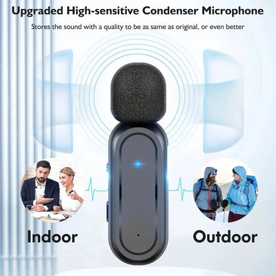 Hridz Professional Wireless Lavalier Microphone Set with Portable Charging Box