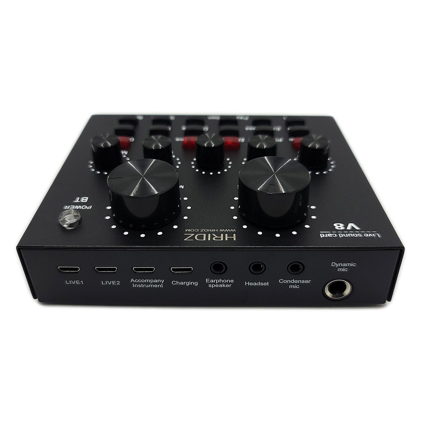 Hridz V8 Sound Card Bluetooth Sound Mixer Board for Live Streaming with Effects