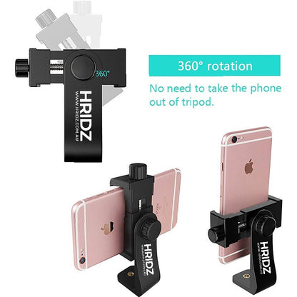 Hridz Universal Smartphone Tripod Mount Adapter Adjustable Clamp Phone Holder Clip Holder