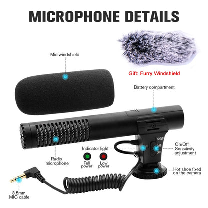 HRIDZ Condenser 3.5mm Plug in Studio Microphone for Camera Video Recording