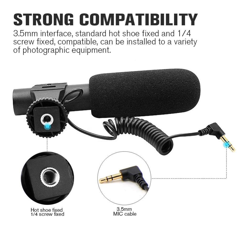 HRIDZ Condenser 3.5mm Plug in Studio Microphone for Camera Video Recording