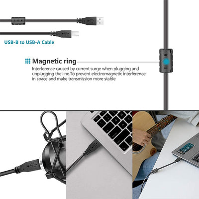 NW-8000 Professional USB Microphone Kit 192kHz/24-Bit Condenser Mic for desktop laptop with USB-A support