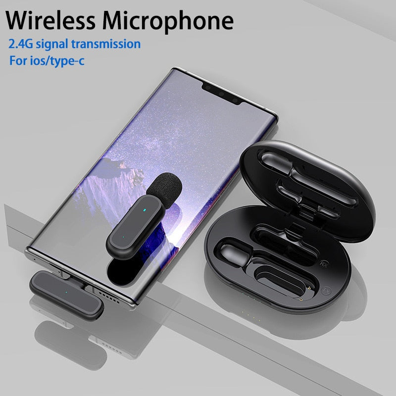 Hridz Premium Wireless Lavalier Microphone Set with Portable Charging Box for Crystal Clear Audio
