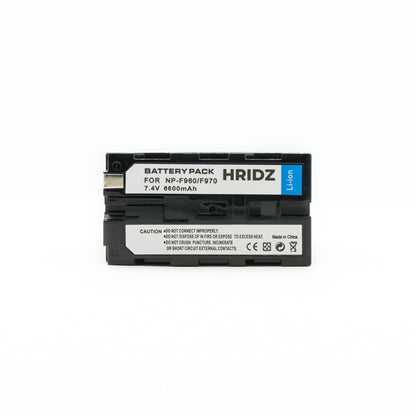 HRIDZ Combo Pack 6600mAh NP-F970 Batteries and Charger set replaces Sony NP-F battery