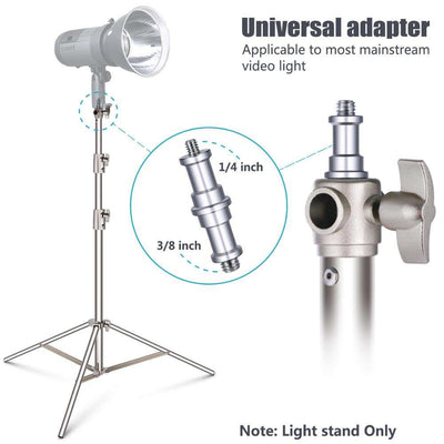 Upto 3Pcs 280cm Stainless Steel Heavy Duty with adapter for Studio Softbox Monolight Photographic Equipment