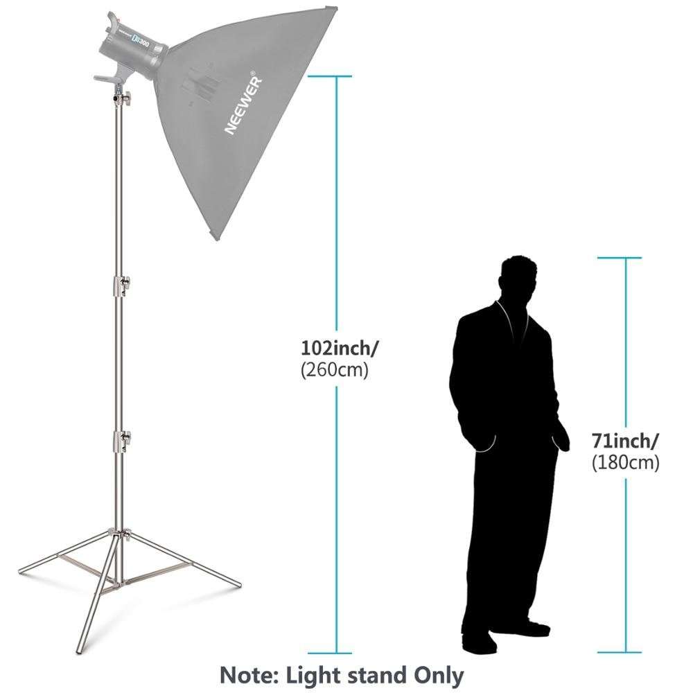 Upto 3Pcs 280cm Stainless Steel Heavy Duty with adapter for Studio Softbox Monolight Photographic Equipment