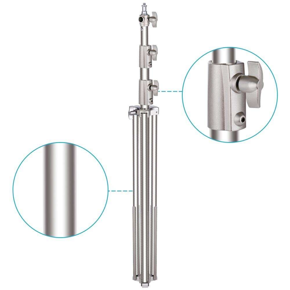 Upto 3Pcs 280cm Stainless Steel Heavy Duty with adapter for Studio Softbox Monolight Photographic Equipment