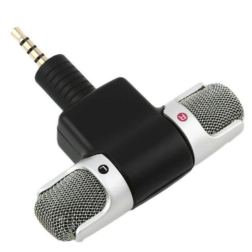 Hridz 3.5mm Mini Jack External Stereo Recorder Microphone Mic For Smart Phones